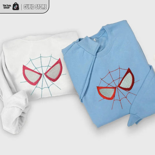 Embroidered Matching Spider Couple Movie Sweatshirt, Couple Matching Sweater, Bestfriend Shirt, Couple Tee Matching Shirt For Bestfriend, Birthday Gifts
