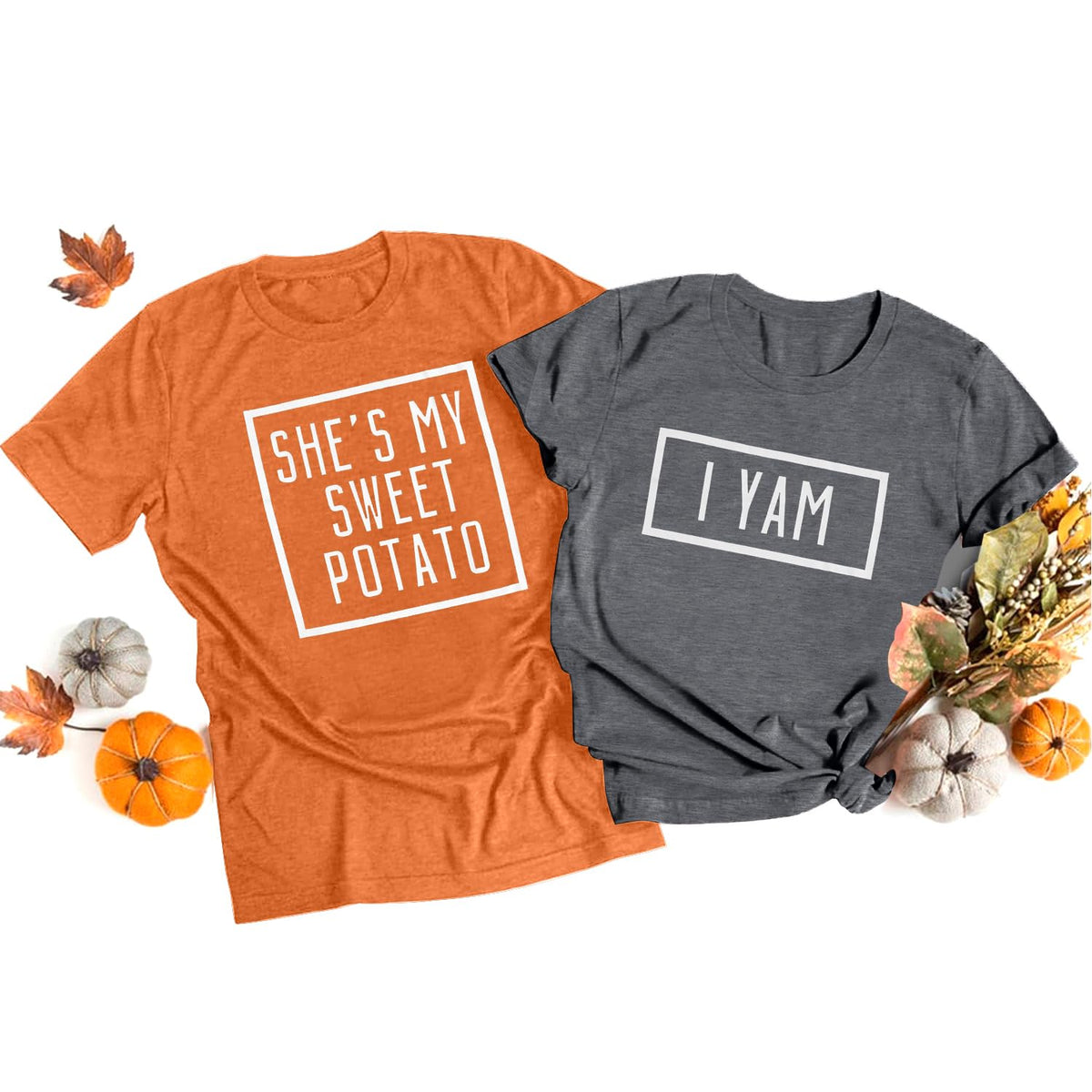 She's My Sweet Potato I Yam T-Shirt Couples Holiday Matching Shirts for Husband and Wife Casual Short Sleeve Tops