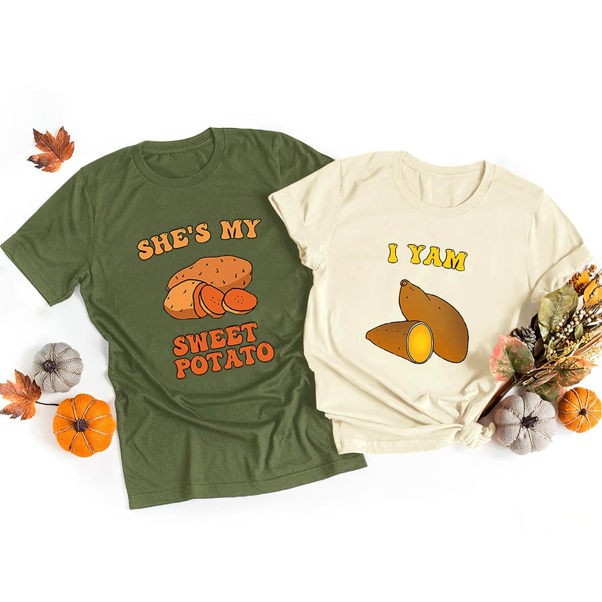 Couples Shirts Thanksgiving Christmas Halloween Matching Tshirt