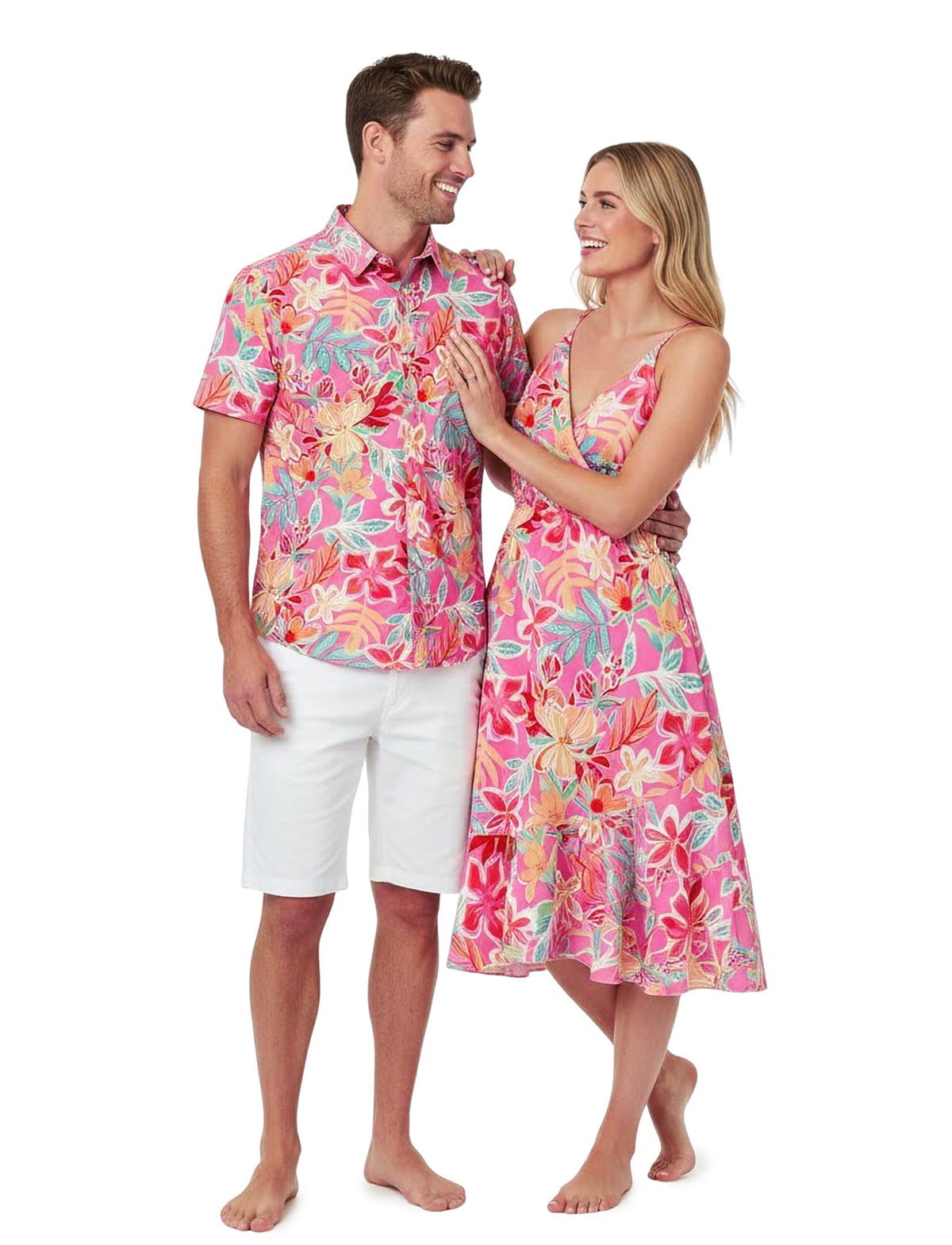 PATPAT Couples Matching Outfits Hawaiian Women Dresses or Men's Shirts