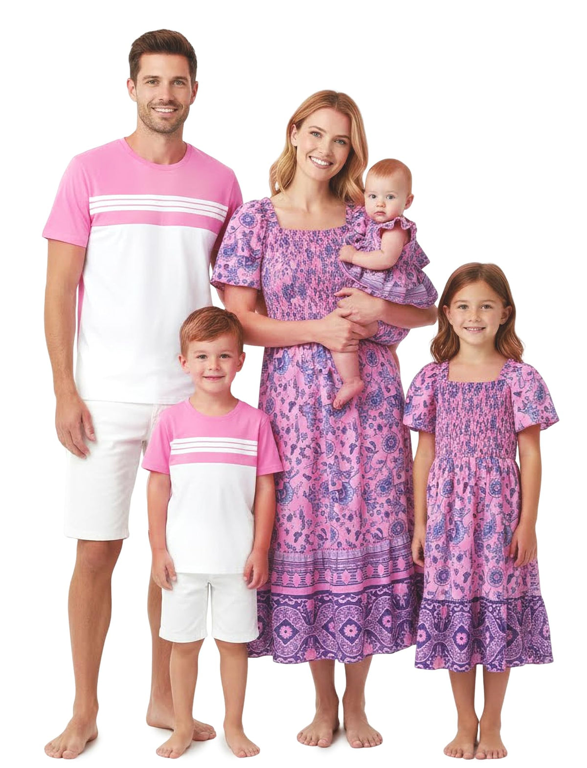 PATPAT Family Matching Outfits Mommy and Me Dresses Floral Dress & T-Shirts