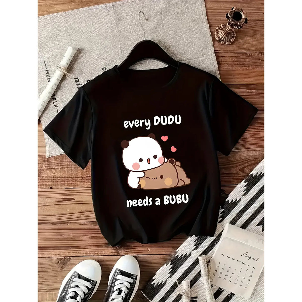 Bubu Dudu Panda Bear T Shirt Women Men Cute Every Dudu Needs A Bubu Graphic Tee Summer Short Sleeve Couple Matching Shirt Top