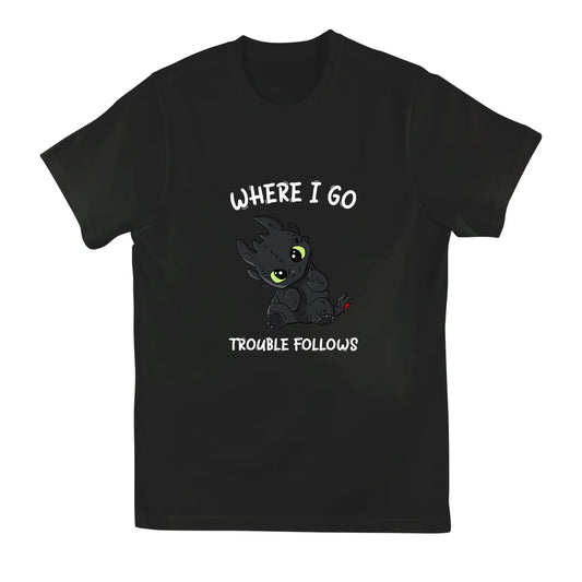 Toothless And Light Fury Where I Go Trouble Follows Shirt, Funny Couple Tee, How To Train Your Dragon Movie Shirt, Cute Gifts
