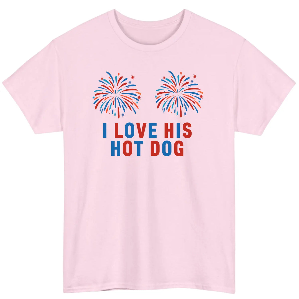 Funny 4th of July Hot Dog Couples T-Shirt – Retro Fireworks Matching Graphic Tee, Independence Day Unisex Cotton Apparel