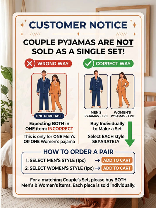 Couple Matching Sleepwear Long Sleeve Casual Soft Two-Piece Pajama Set, Unisex Spring & Fall Home Wear, Comfortable Loungewear for Men and Women