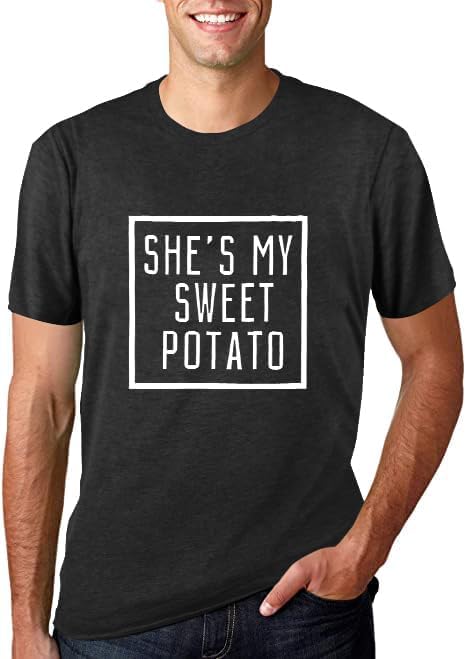 She's My Sweet Potato I Yam T-Shirt Couples Holiday Matching Shirts for Husband and Wife Casual Short Sleeve Tops