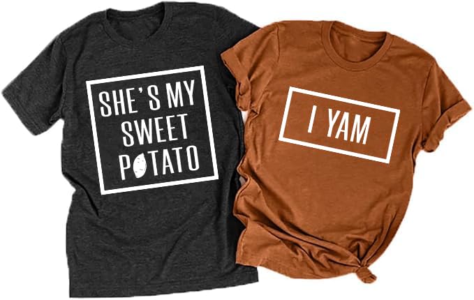 Tewmeu Couples Halloween Shirts Peter Pumpkin Eater Shirt Thanksgiving Tops