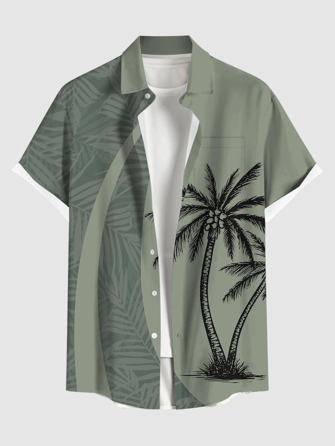 ROSE GAL Matchable Couple Hawaiian Coconut Tree Print Shirt or Plus Size Knee Length Fit and Flare Tank Dress