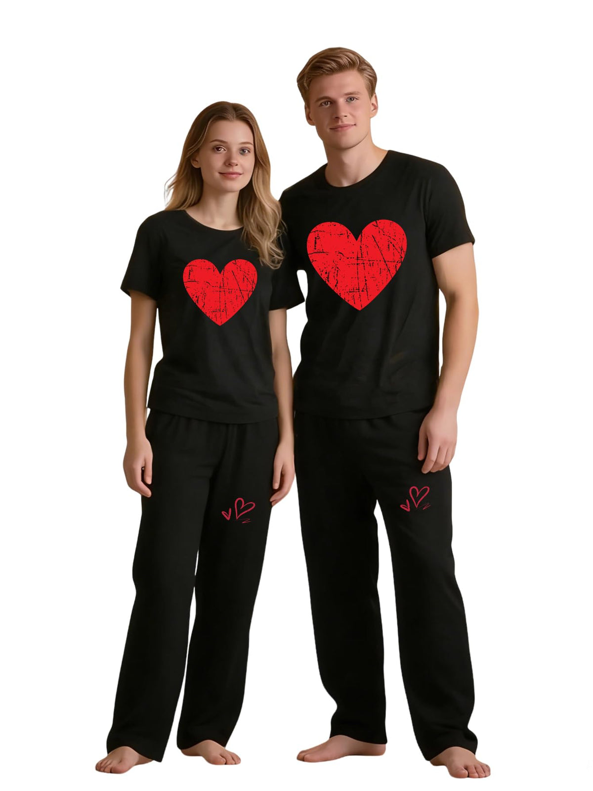 MI X TEE Matching Pajamas for Couples, His and Hers Sleepwear Sets