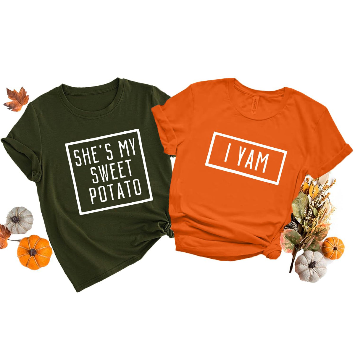 She's My Sweet Potato I Yam T-Shirt Couples Holiday Matching Shirts for Husband and Wife Casual Short Sleeve Tops