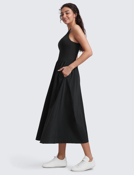 CRZ YOGA Square Neck Maxi Casual Dress