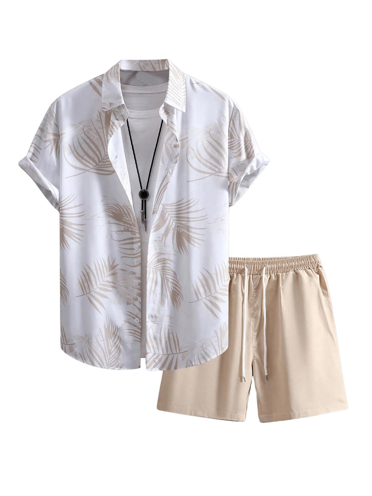 GORGLITTER Men's Beach Cruise Vacation Outfits Floral Shirt and Shorts Sets