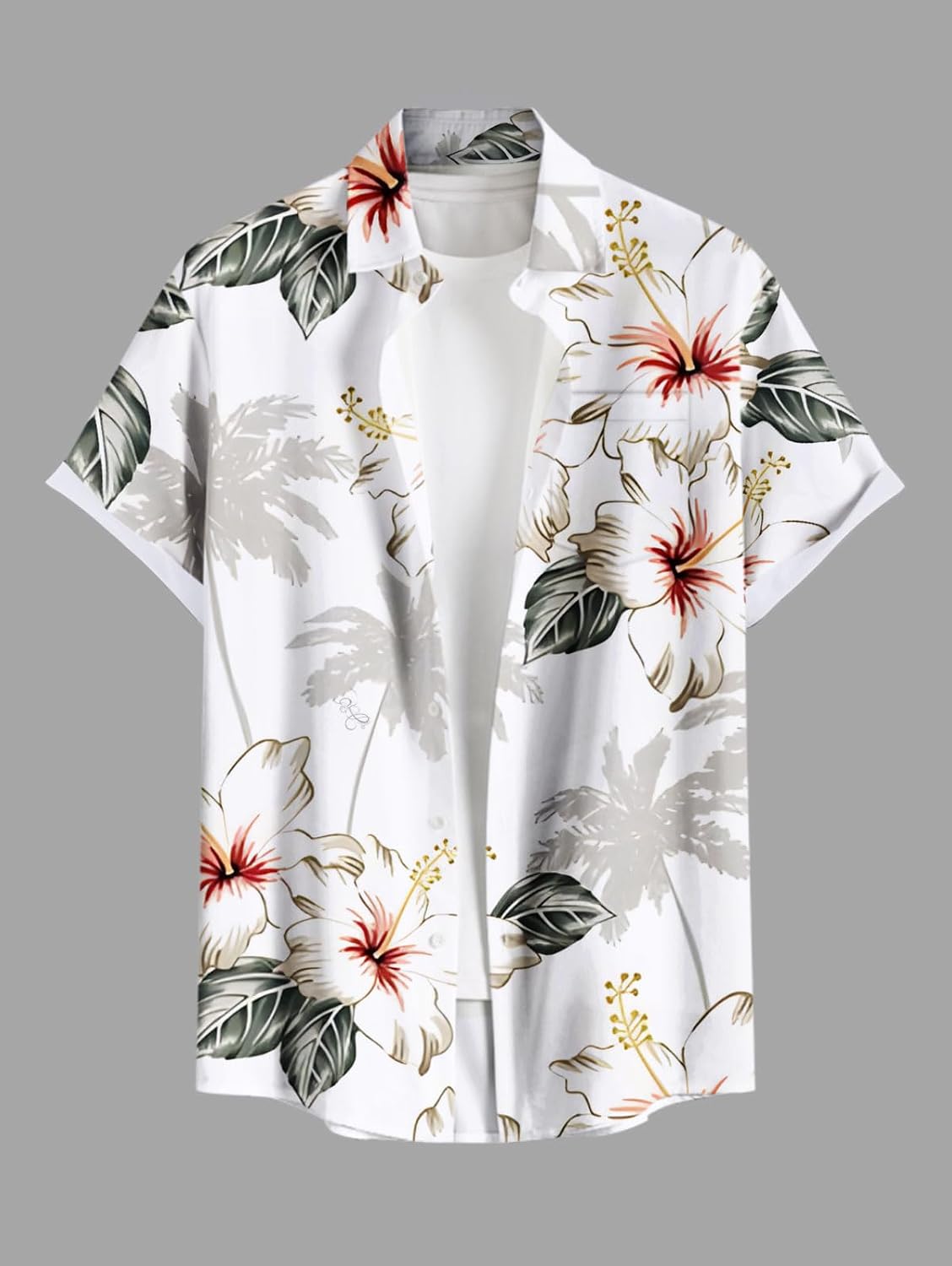 Matchable Couple Hawaiian Sea Beach Starfish Turtle Shell Print Shirt or Plus Size Midi Split A Line Dress