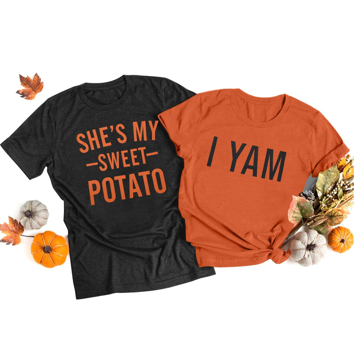 She's My Sweet Potato I Yam T-Shirt Couples Holiday Matching Shirts for Husband and Wife Casual Short Sleeve Tops