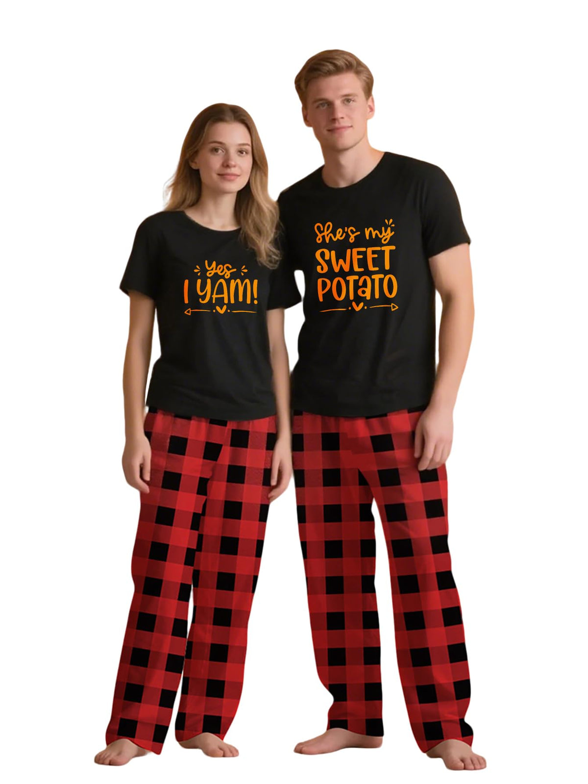 MI X TEE Matching Pajamas for Couples, His and Hers Sleepwear Sets