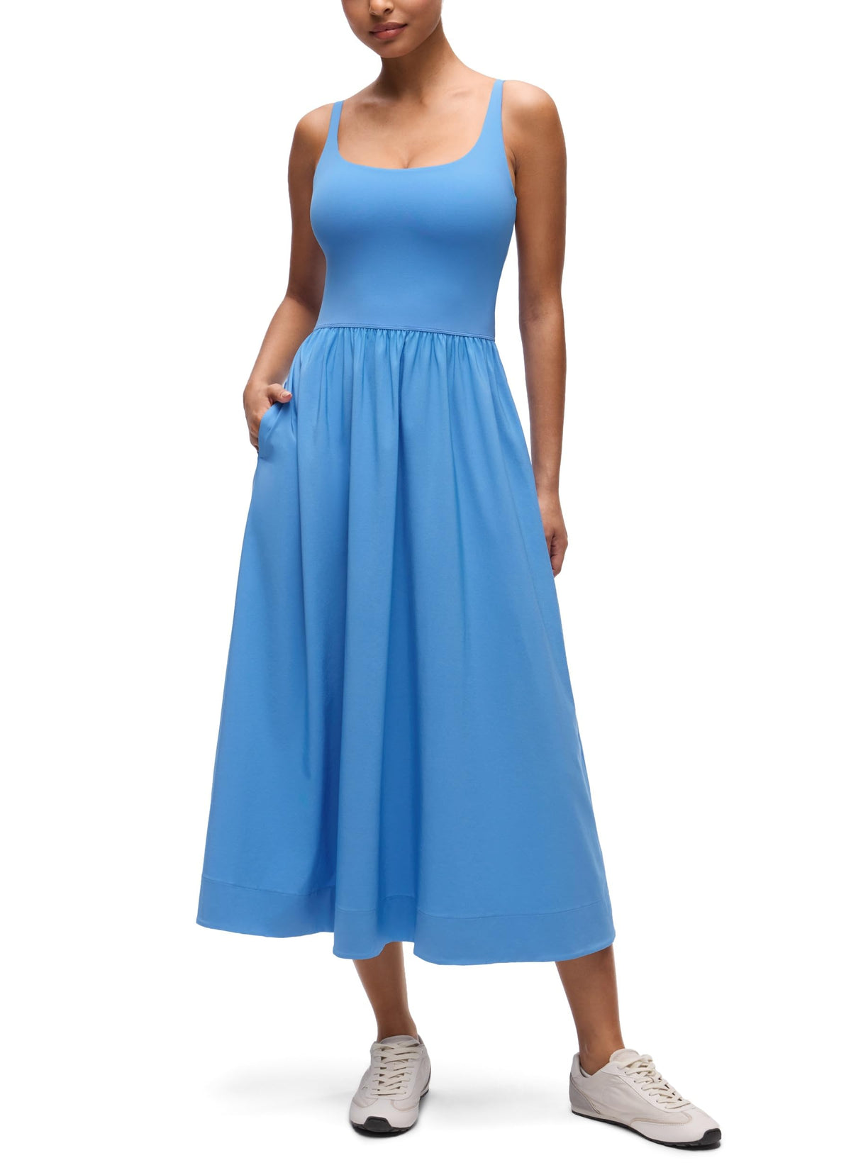 CRZ YOGA Square Neck Maxi Casual Dress