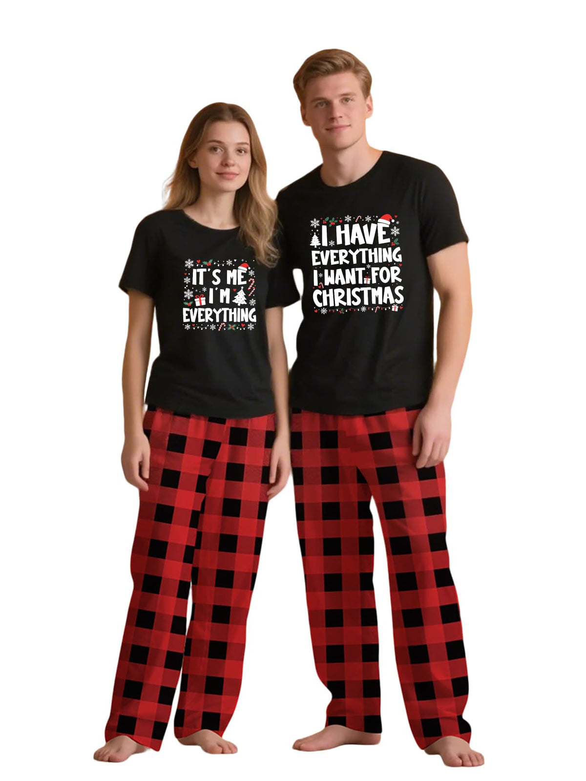 MI X TEE Matching Pajamas for Couples, His and Hers Sleepwear Sets