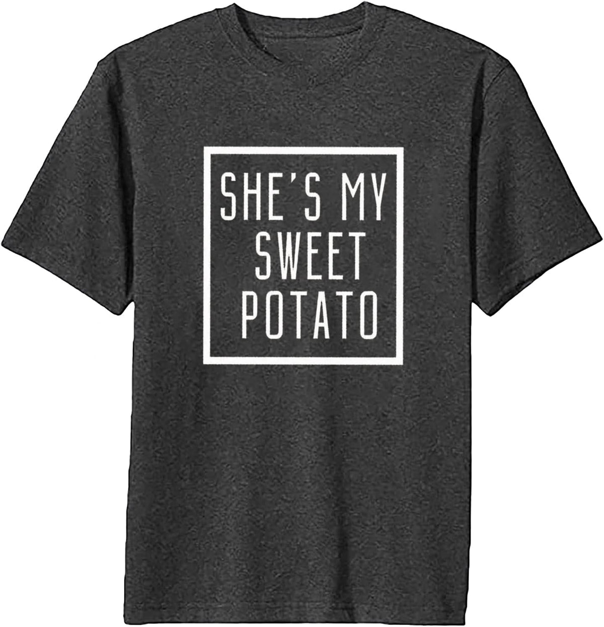 She's My Sweet Potato I Yam Shirt Thanksgiving Matching Couples Shirt for Husband and Wife Casual Short Sleeve Tops