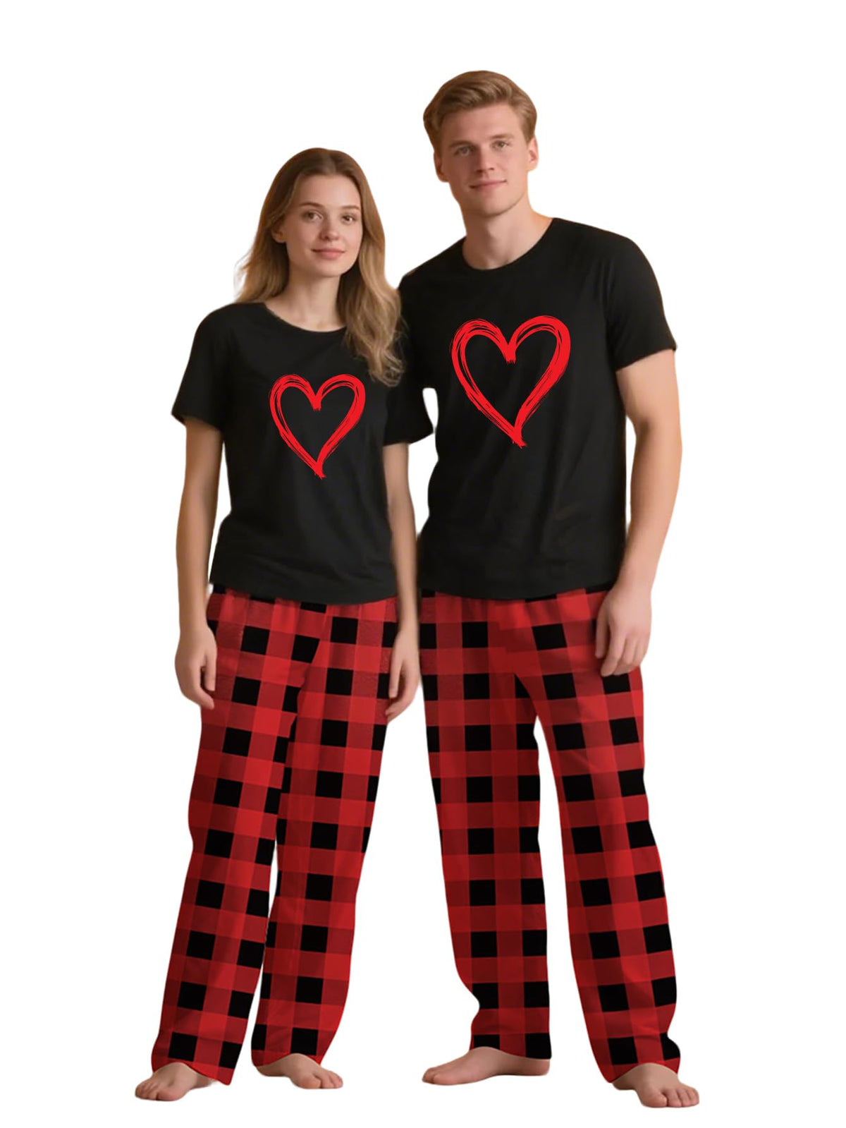 MI X TEE Matching Pajamas for Couples, His and Hers Sleepwear Sets