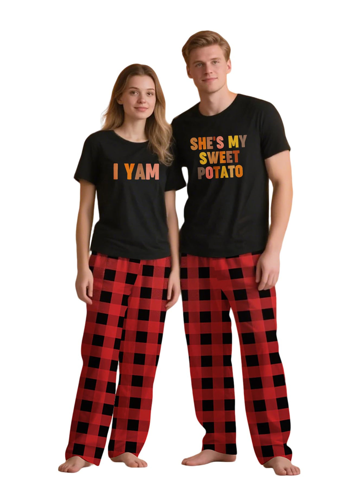 MI X TEE Matching Pajamas for Couples, His and Hers Sleepwear Sets