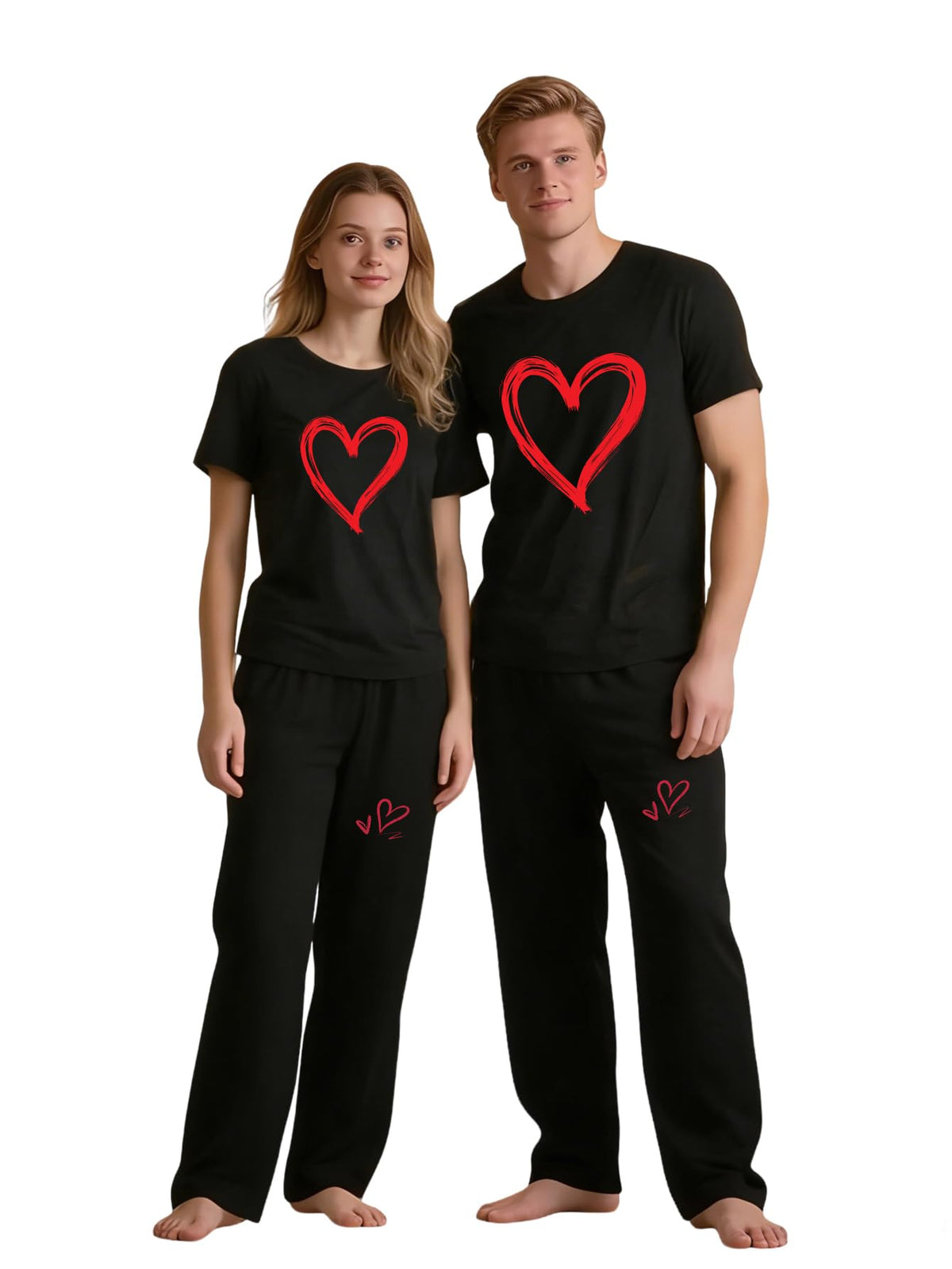 MI X TEE Matching Pajamas for Couples, His and Hers Sleepwear Sets