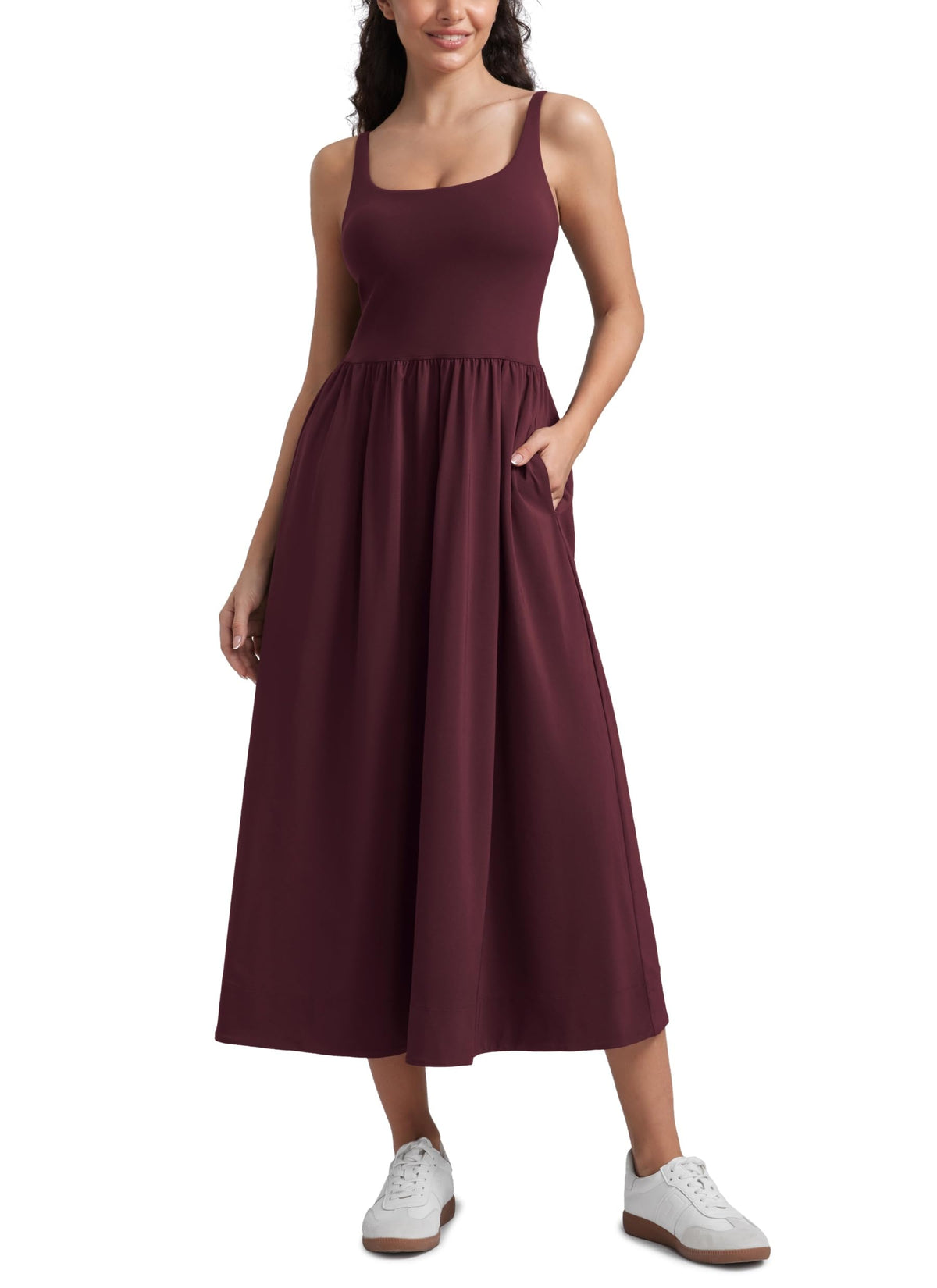 CRZ YOGA Square Neck Maxi Casual Dress