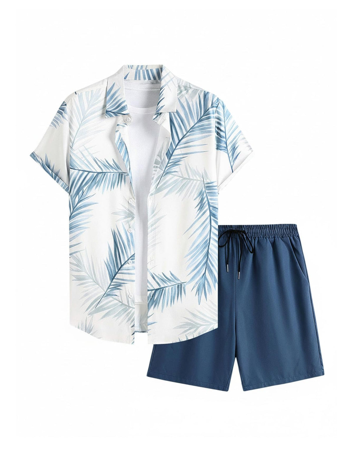 GORGLITTER Men's Beach Cruise Vacation Outfits Floral Shirt and Shorts Sets