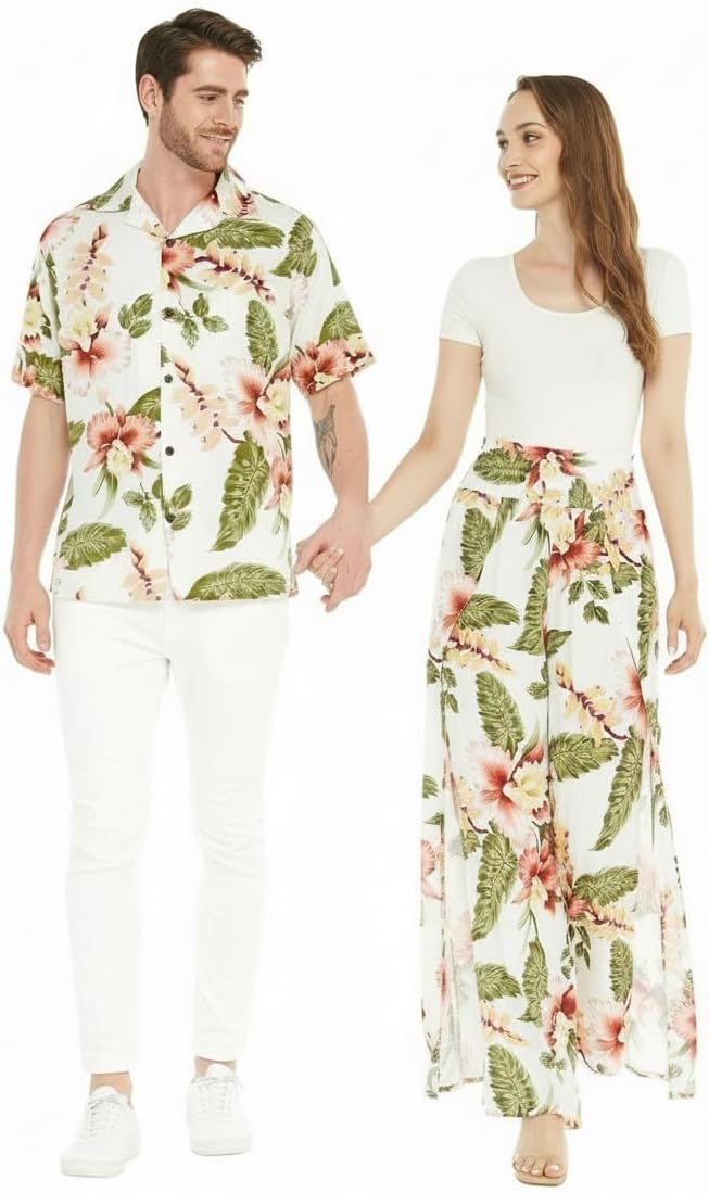 Matchable Couple Hawaiian Shirt or Pants Signature Prints Rafelsia