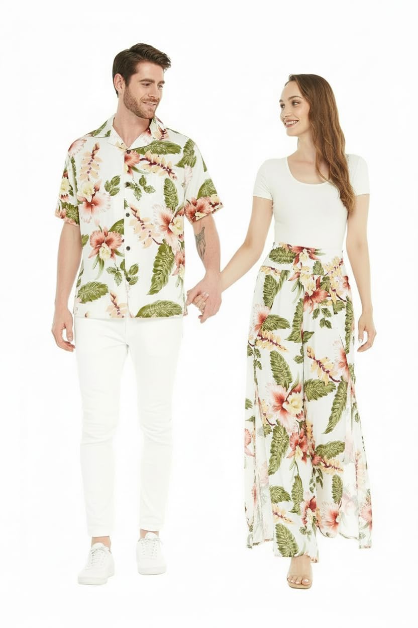 Matchable Couple Hawaiian Shirt or Pants Signature Prints Rafelsia
