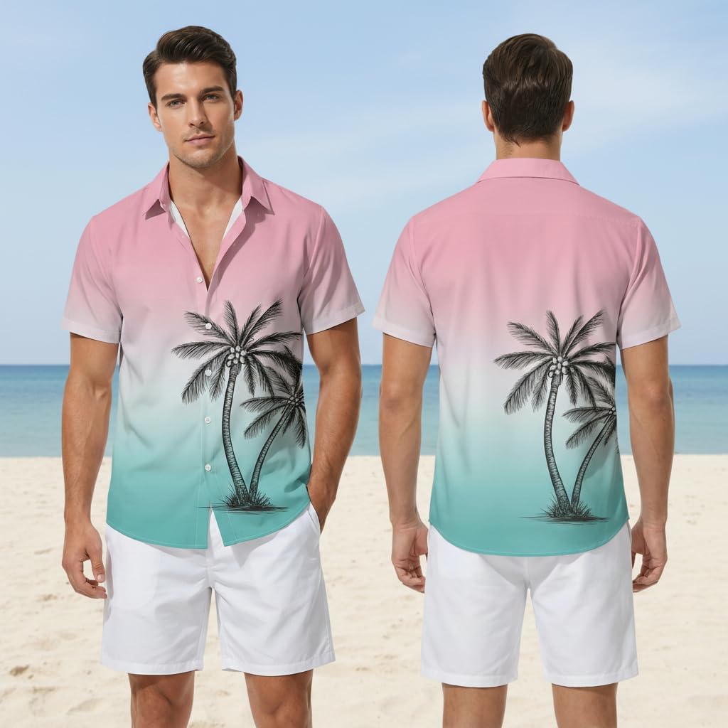 DRESSFO Couples Palm Vacation Set