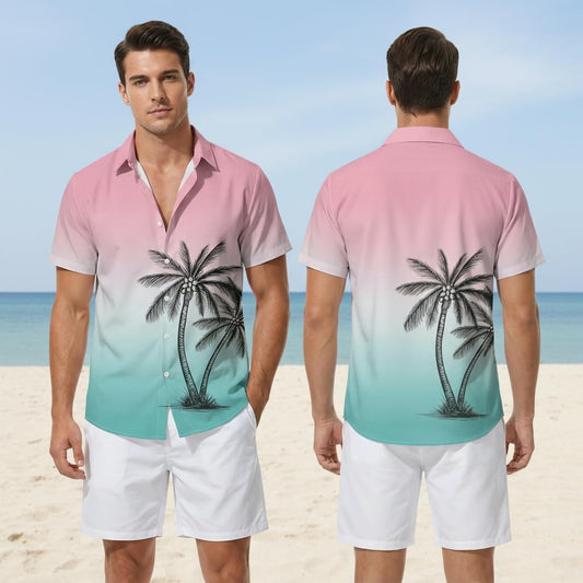 DRESSFO Couples Palm Vacation Set