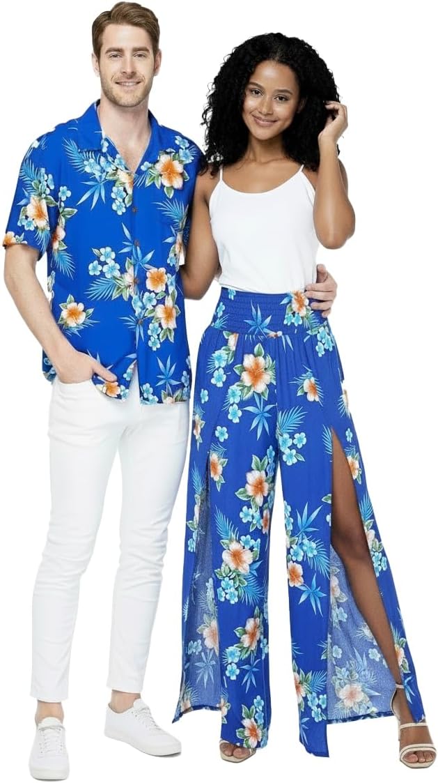 Matchable Couple Hawaiian Shirt or Pants Signature Prints Palms