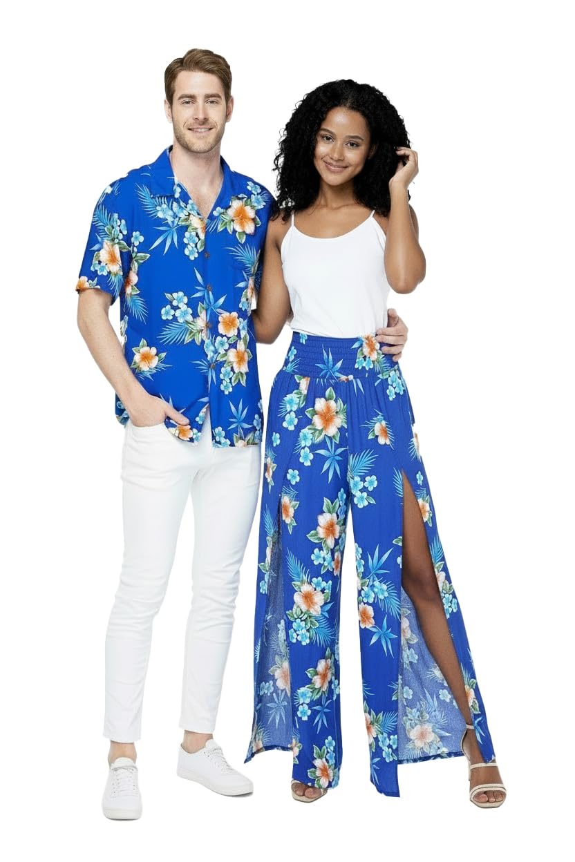 Matchable Couple Hawaiian Shirt or Pants Signature Prints Palms