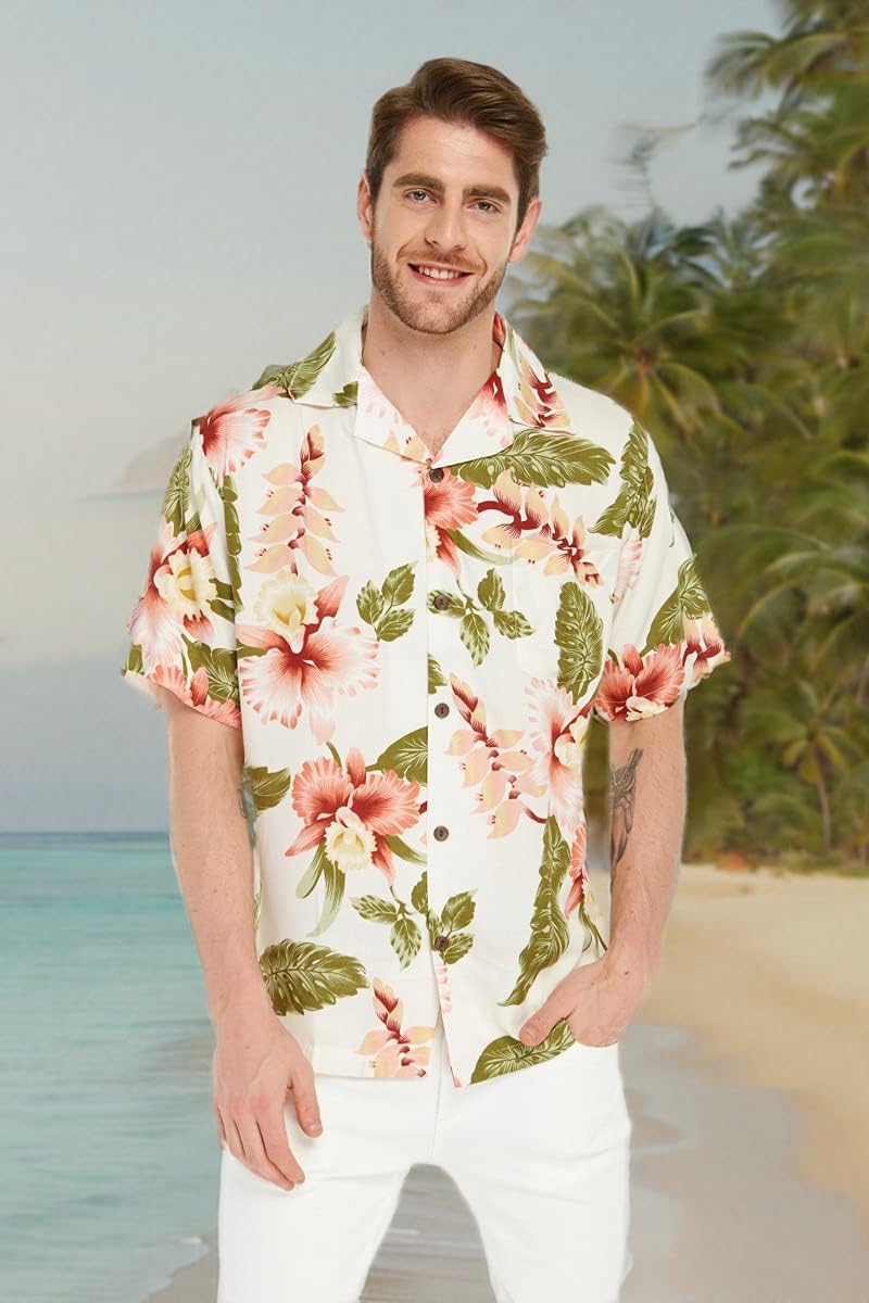 Matchable Couple Hawaiian Shirt or Wrap Dress Signature Prints Rafelsia