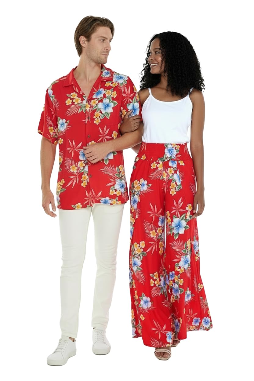 Matchable Couple Hawaiian Shirt or Pants Signature Prints Palms