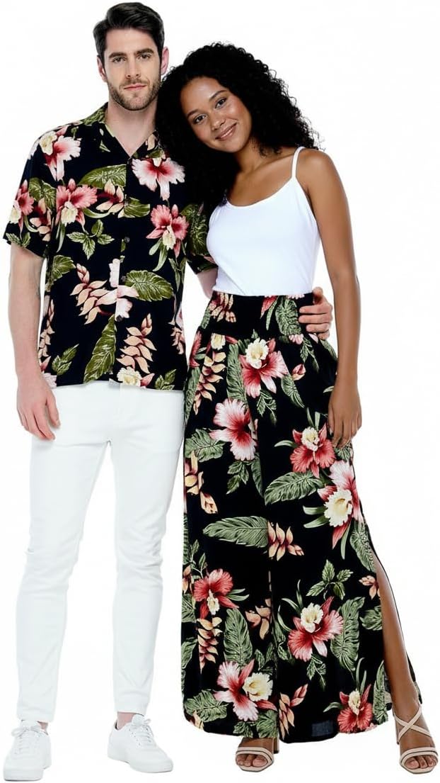 Matchable Couple Hawaiian Shirt or Pants Signature Prints Rafelsia