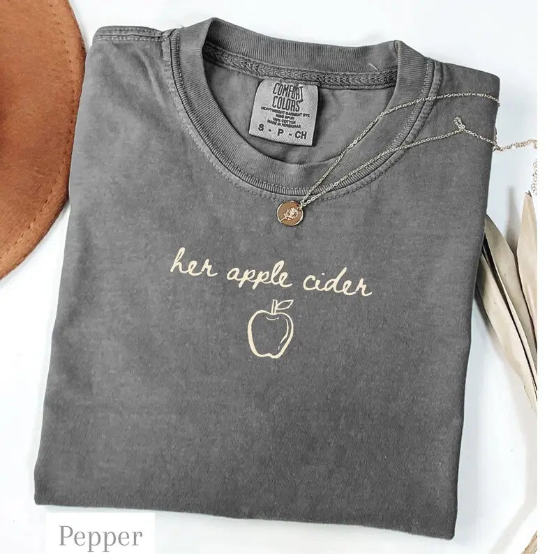 Comfort Colors Matching Fall Couple Shirts, Her Apple Cider His Hard Cider Tee, Pumpkin Patch Date Shirts, Cozy Season Tee, Thanksgiving Couple Tee, Autumn Couple Shirts