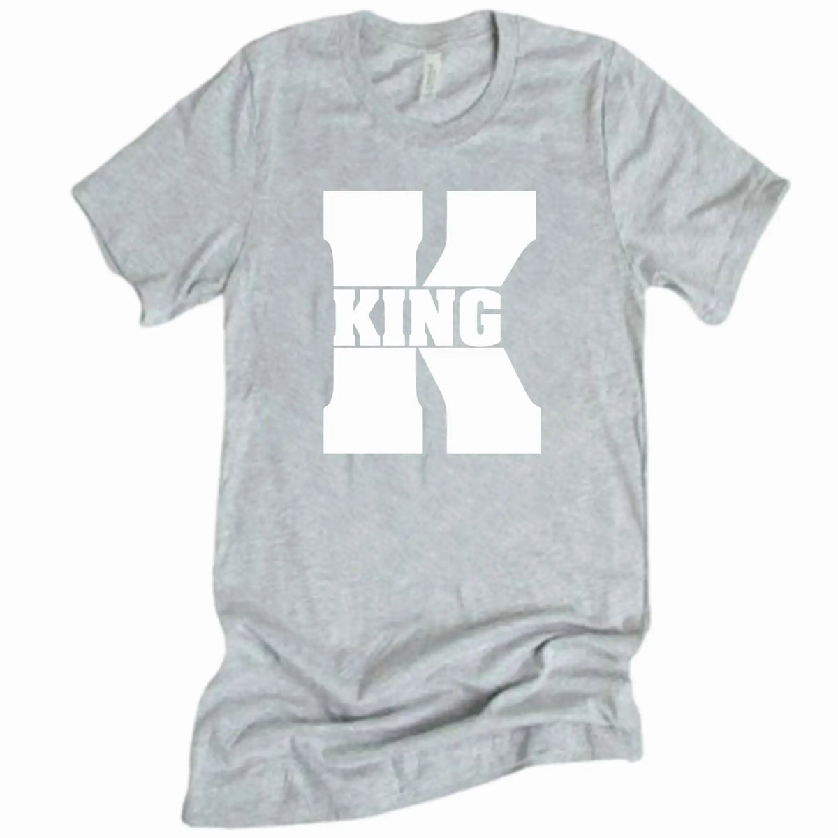 King Queen Matching Couples Shirts | Sports Grey | Romantic Unisex Gifts for Valentines Weddings Anniversaries