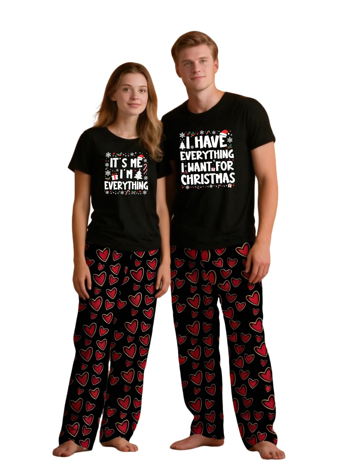MI X TEE Matching Pajamas for Couples, His and Hers Sleepwear Sets