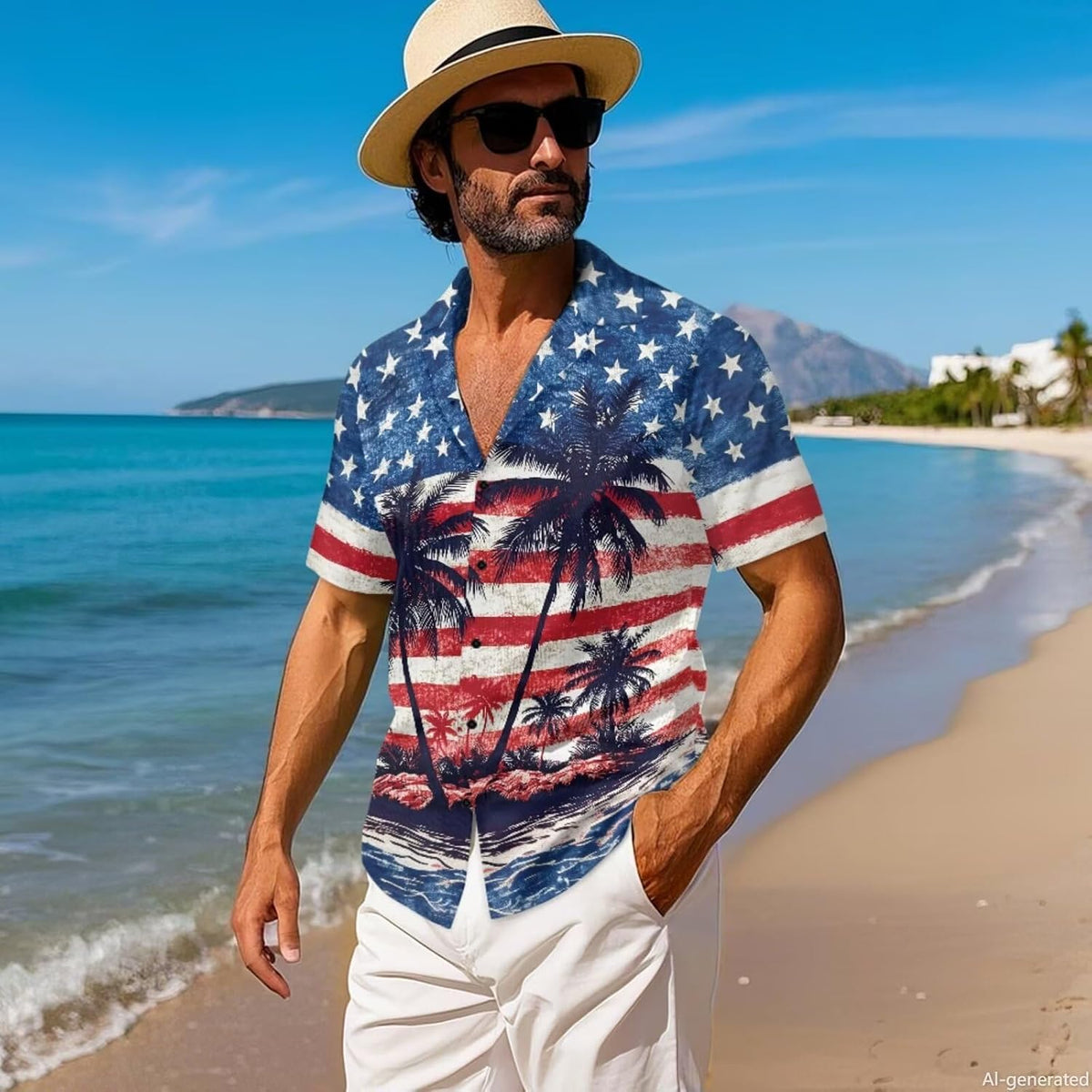 Cozeyat Independence Day Matching Outfits for Couples Mens Short Sleeve Button Down Shirts Womens Sleeveless Dress
