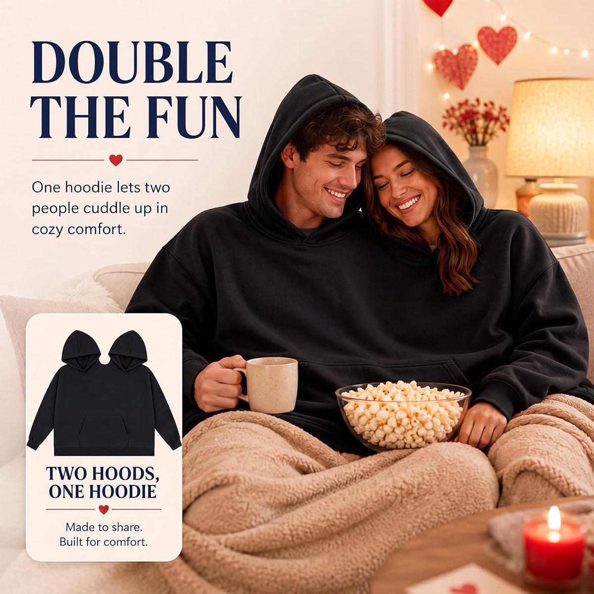 Coume Couples Hoodie 2 Person Hoodies Double Hoodies