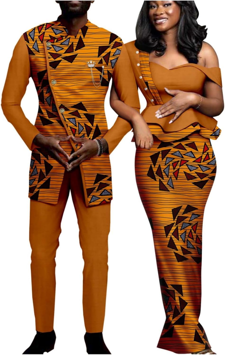 African Print Dresses for Women Matching Couple Outfits Men Clothes Jacket and Pant Sets Party Wear