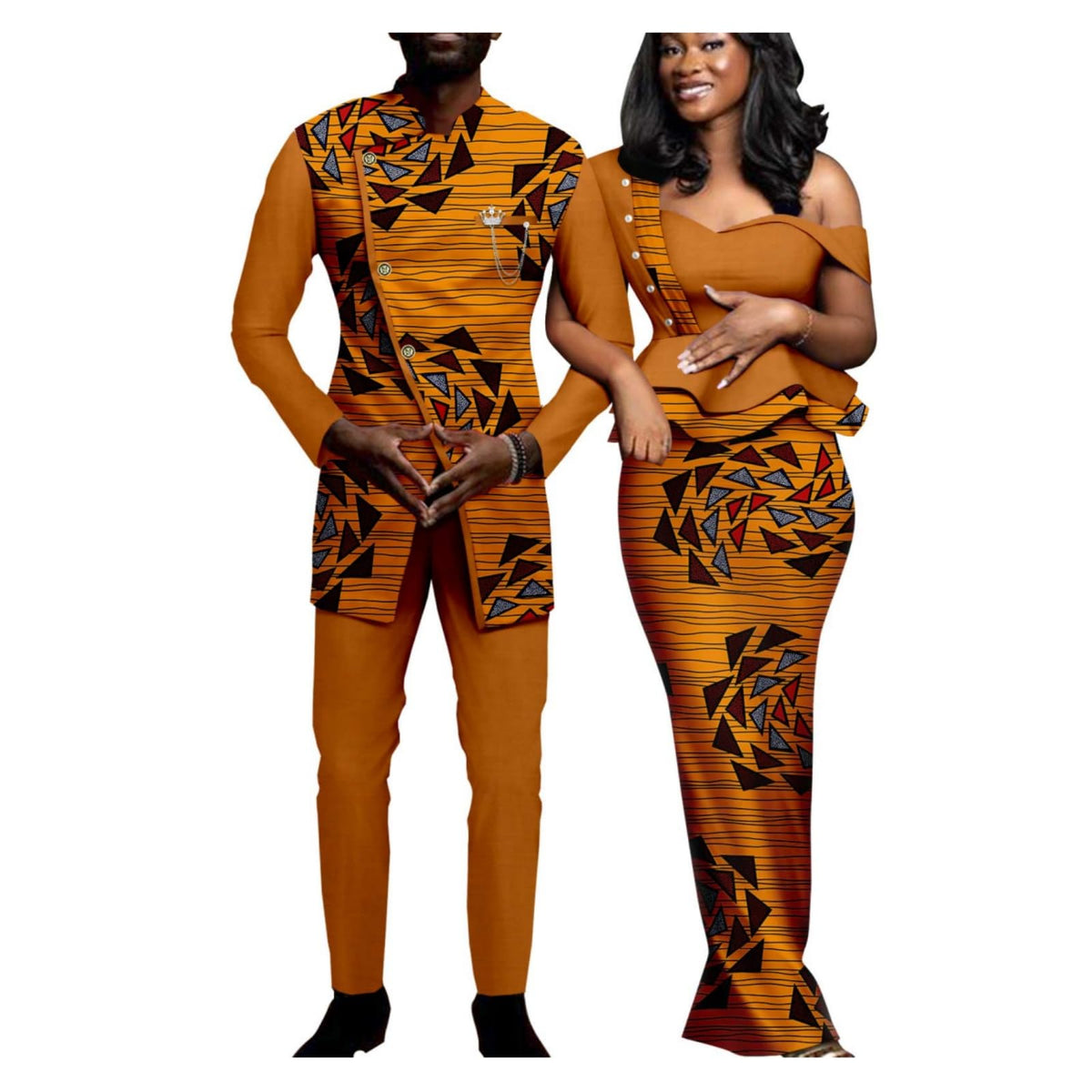 African Print Dresses for Women Matching Couple Outfits Men Clothes Jacket and Pant Sets Party Wear