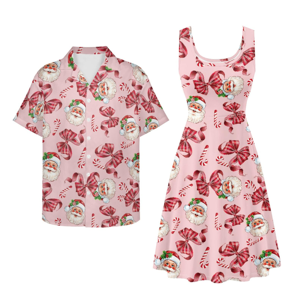 Dreaweet Summer Dresses for Women A-Line Sleeveless Flowy Sun Dresses,Men's Casual Button-Down Shirts,Couple Matching Outfits