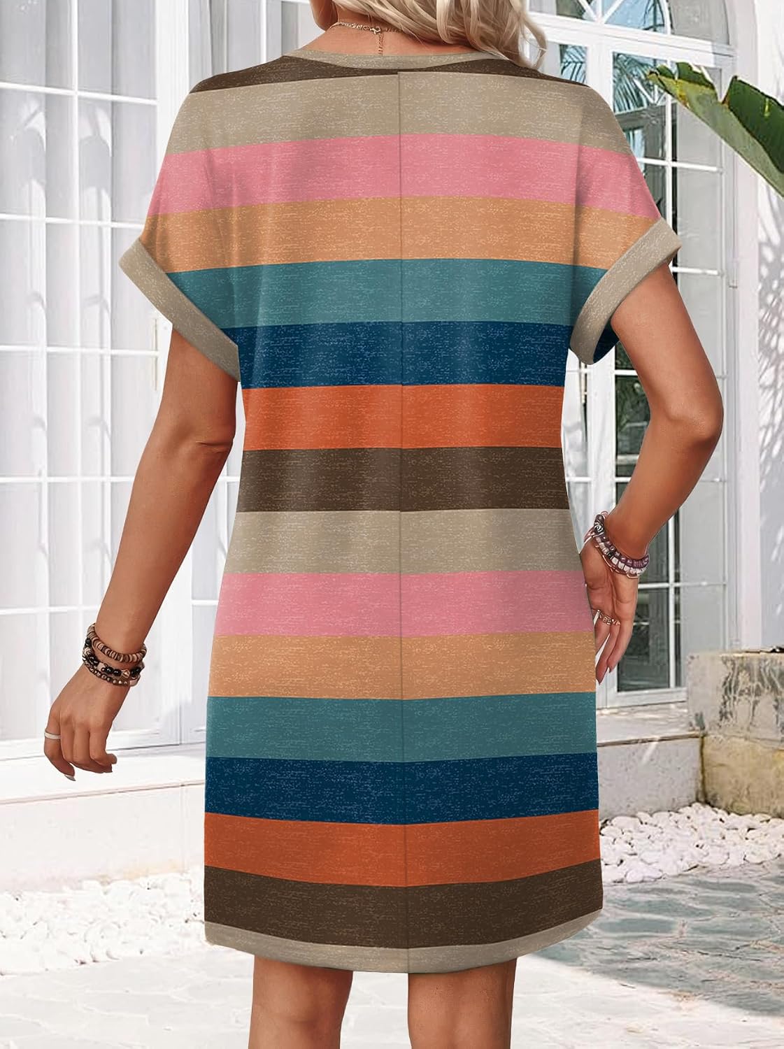 WIHOLL Summer Dresses for Women Casual Tshirt Dress Midi Dresses Fashion Beach Vacation Clothes