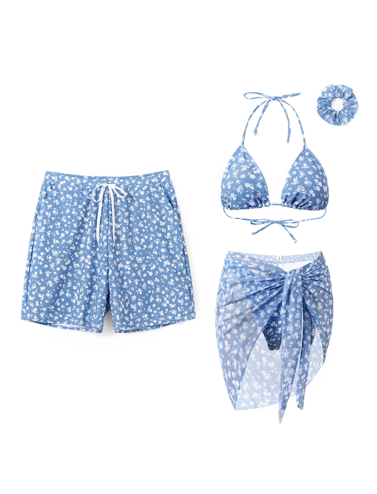 PATPAT Matching Swimsuits for Couples Floral Bikini or Men's Swim Trunks