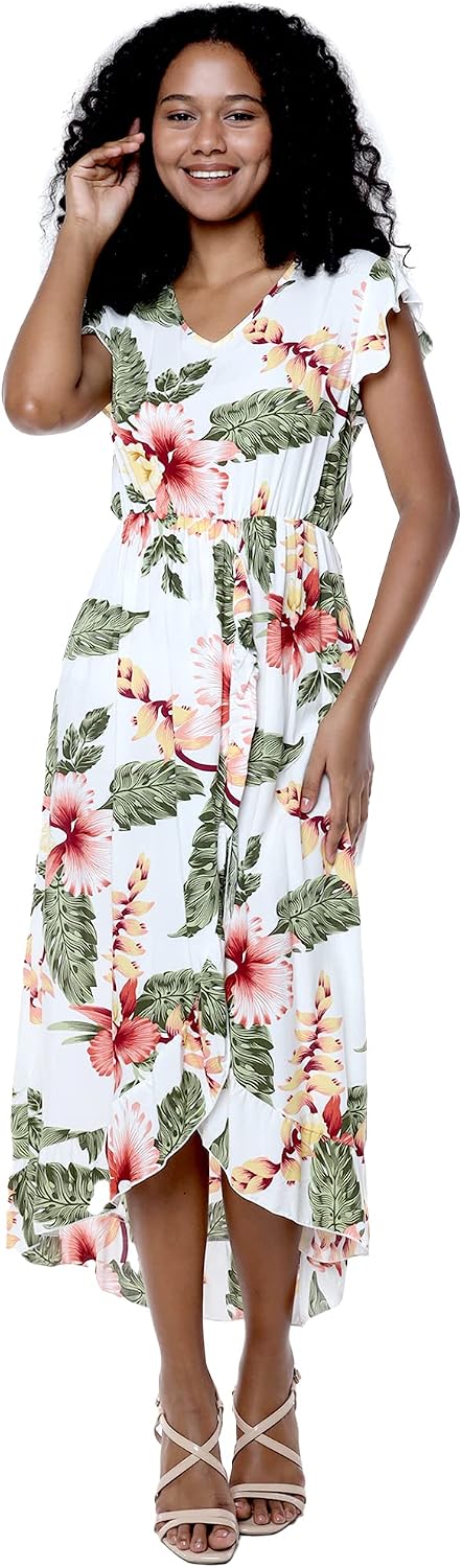 Matchable Couple Hawaiian Shirt or Wrap Dress Signature Prints Rafelsia