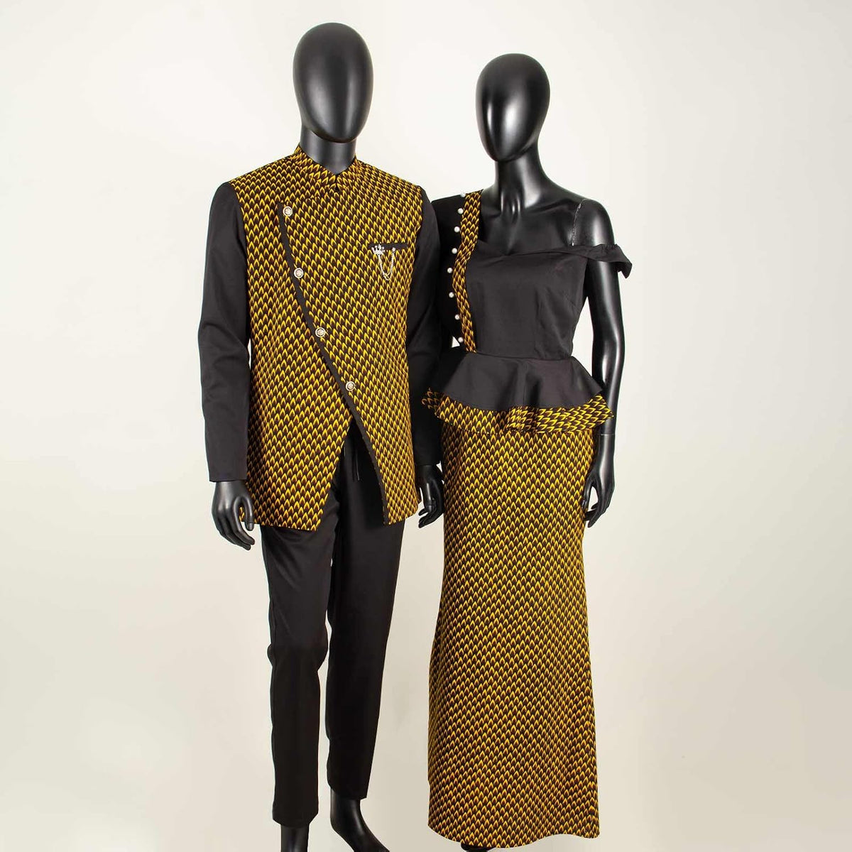 African Print Dresses for Women Matching Couple Outfits Men Clothes Jacket and Pant Sets Party Wear