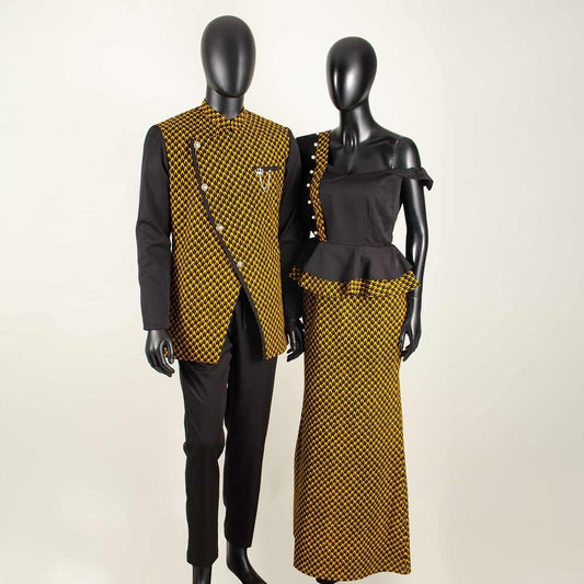 African Print Dresses for Women Matching Couple Outfits Men Clothes Jacket and Pant Sets Party Wear
