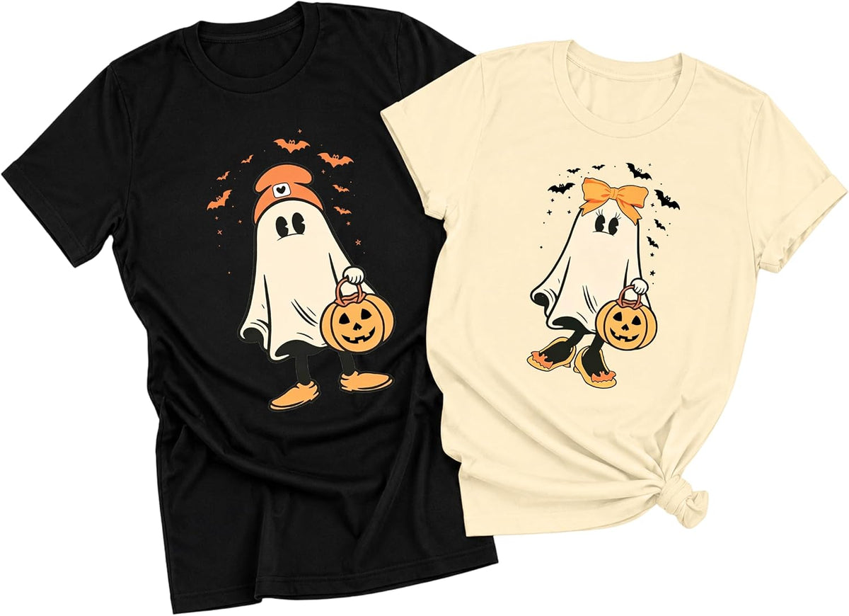 Tewmeu Couples Halloween Shirts Peter Pumpkin Eater Shirt Thanksgiving Tops